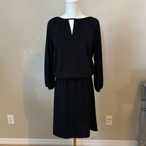 Talbots Knit Black Drop Waist Dress Small - Picture 1 of 7